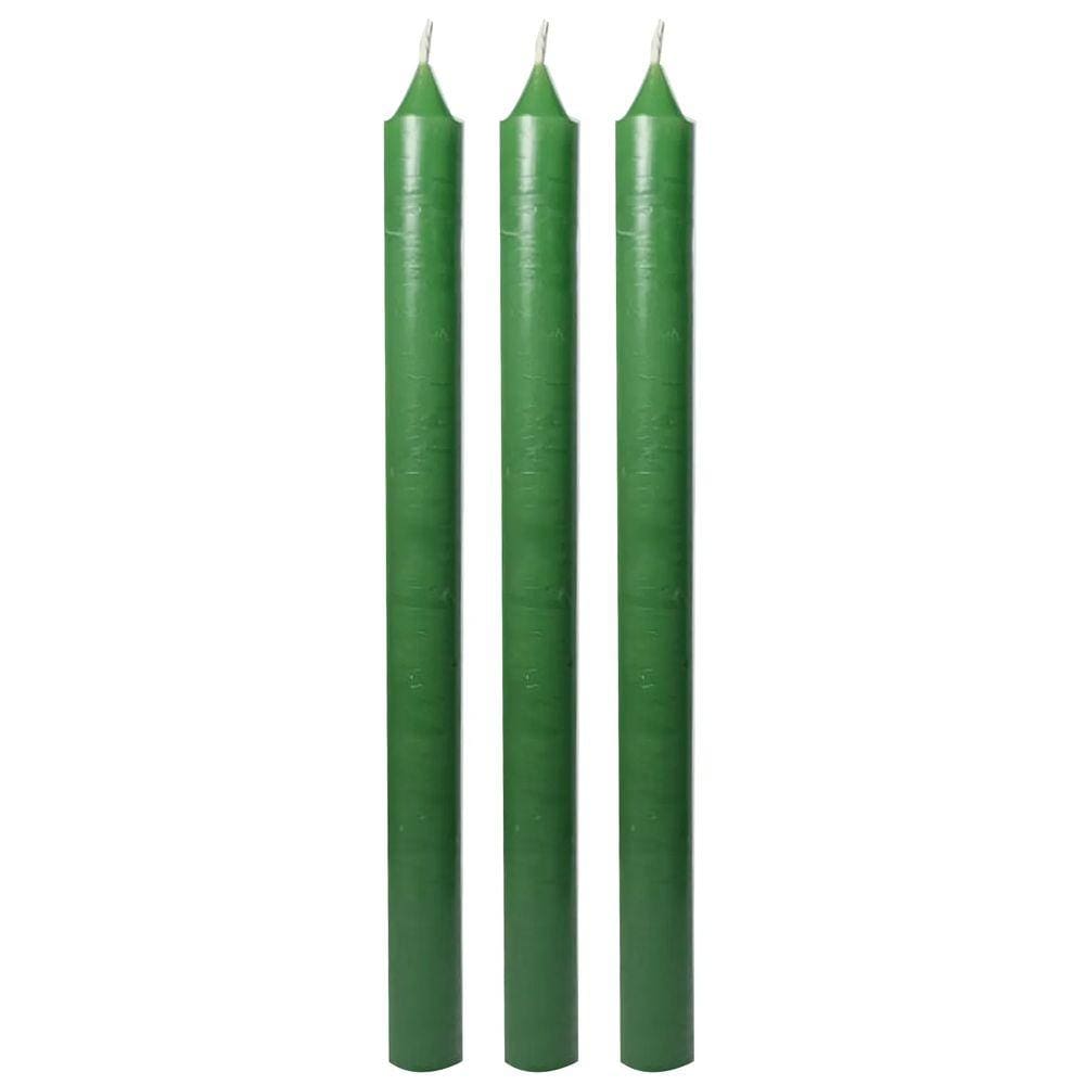 Kit 3 Vela Verde Caboclo Oxóssi Saúde Cura19c Queima 6 Horas
