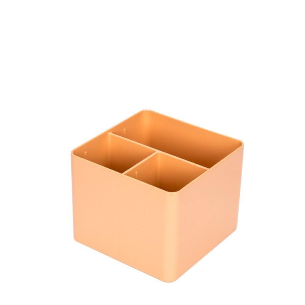 Porta Objeto Organizador Dello 3 Divisórias Laranja Pastel