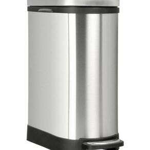 Lixeira Estreita 10 Litros Premium 41X21X31Cm - Prateado