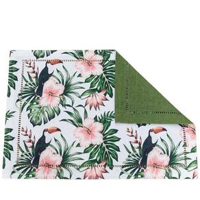 Jogo 2 Lugares Americano Retangular Glamour Tropical Argivai