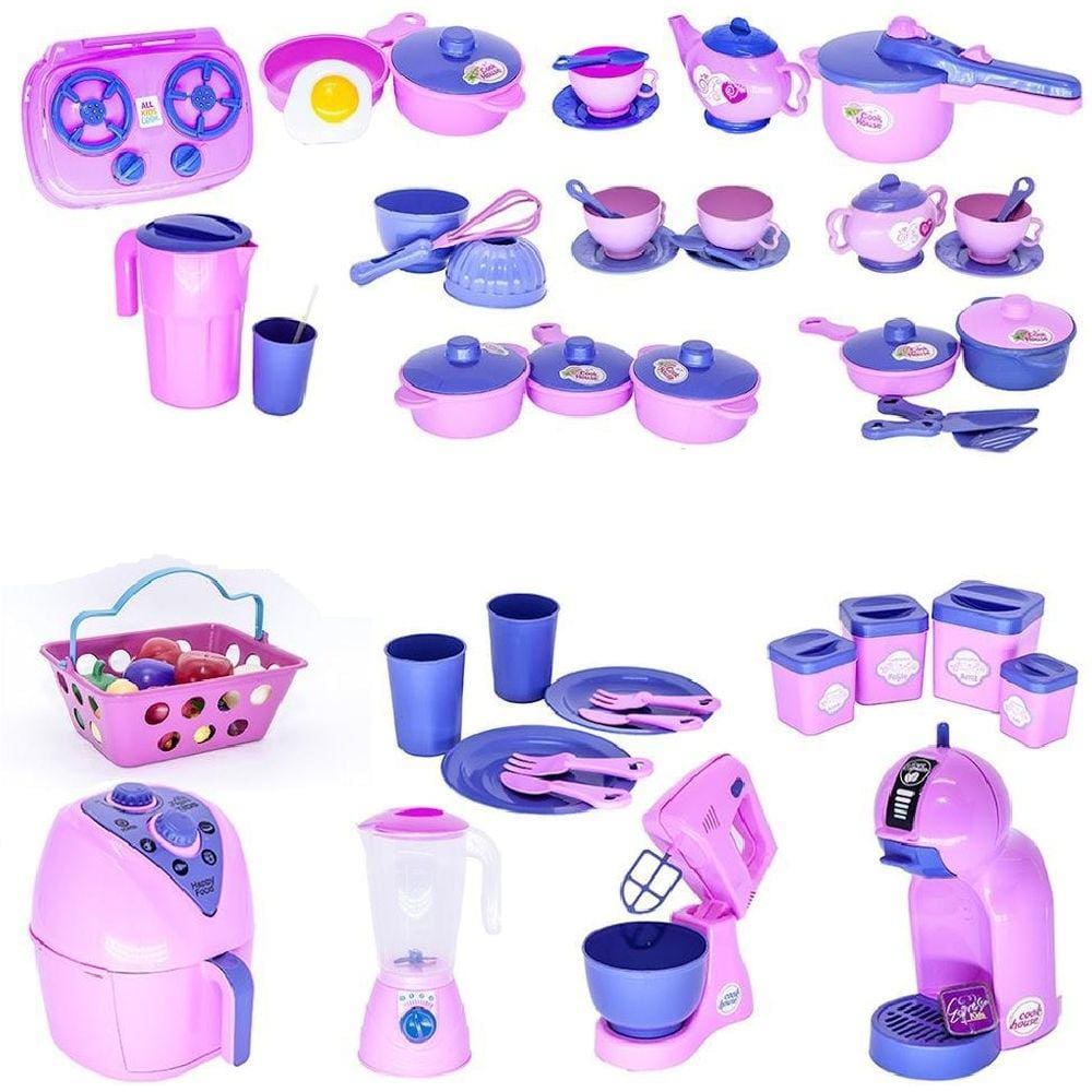 Cozinha Infantil Barbie C/ Panelinhas + Roupa Completa Jogo