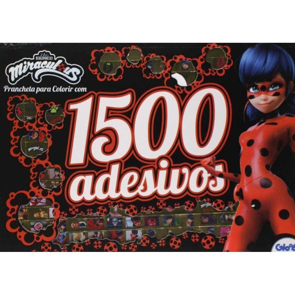 Miraculous - Prancheta Para Colorir Com 1500 Adesivos