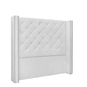 Cabeceira Vicenza Cama Box Solteiro 90Cm Corino Branco