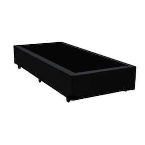 Base Box Blindado Solteirão AColchoes Suede Preto 40x96x203