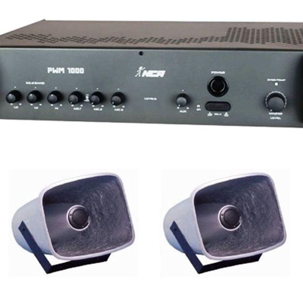 Corneta Balde Fibrasom G 086 2 pçs + Amplificador PWM1000