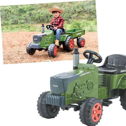 Carrinho Infantil Passeio De Pedal Trator Fendt - Com Caçamba - Biemme -  Verde