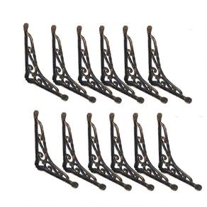 Kit 12 Cantoneiras Ouro Pincelado Suporte Parede 20X25Cm