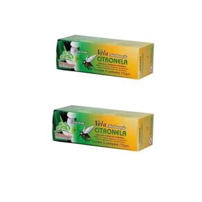 Kit Com 2 Velas Citronelas Repelente Natural