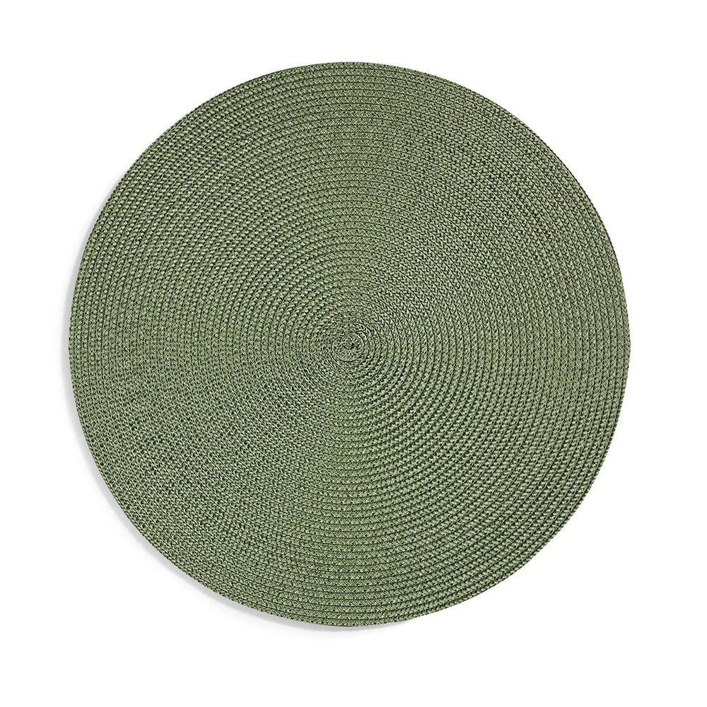Jogo americano redondo 6 unidades - verde oliva