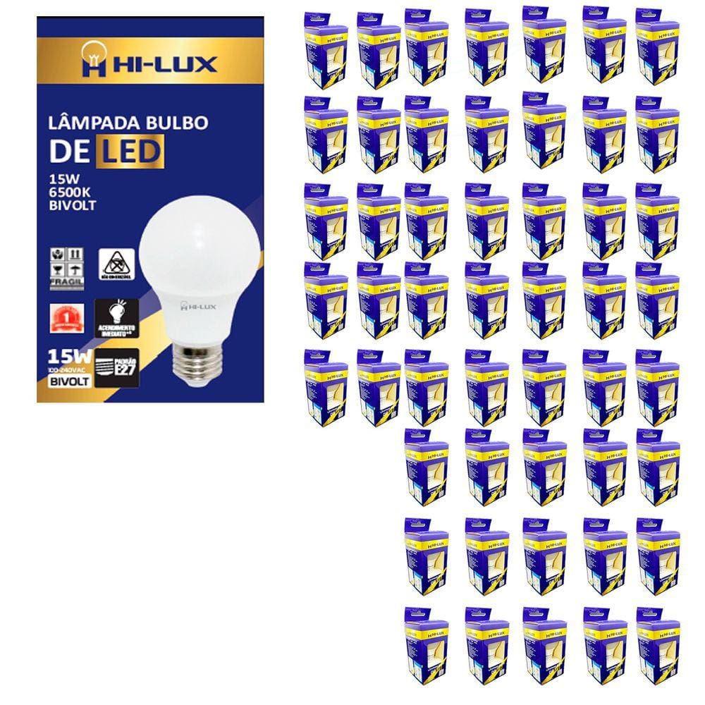 Kit 60 Lampadas De Led 15W 6500K E27