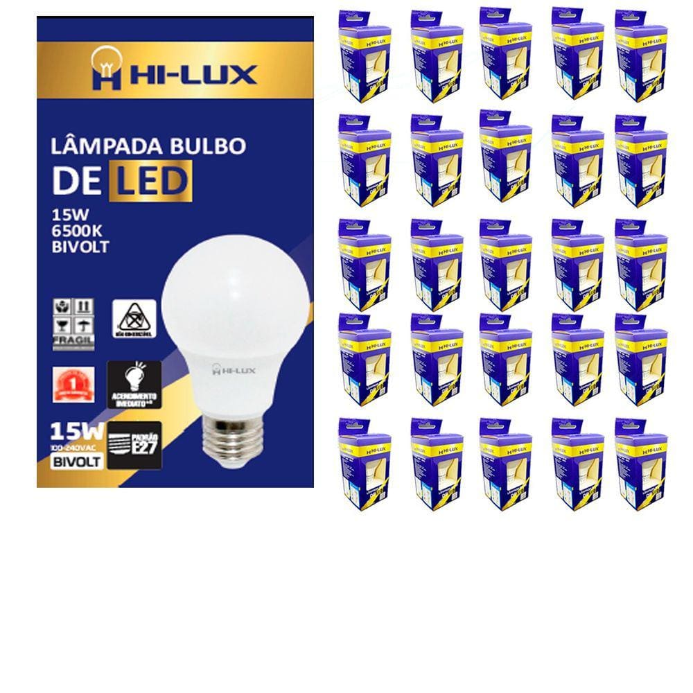 Kit 25 Lampadas De Led 15W 6500K E27
