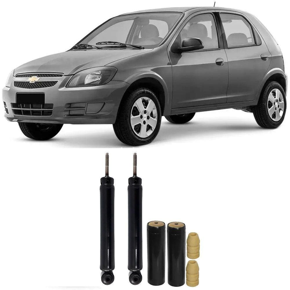 Amortecedor + Kit Batente Chevrolet Celta Traseiro 2001 Até 2016 O Par