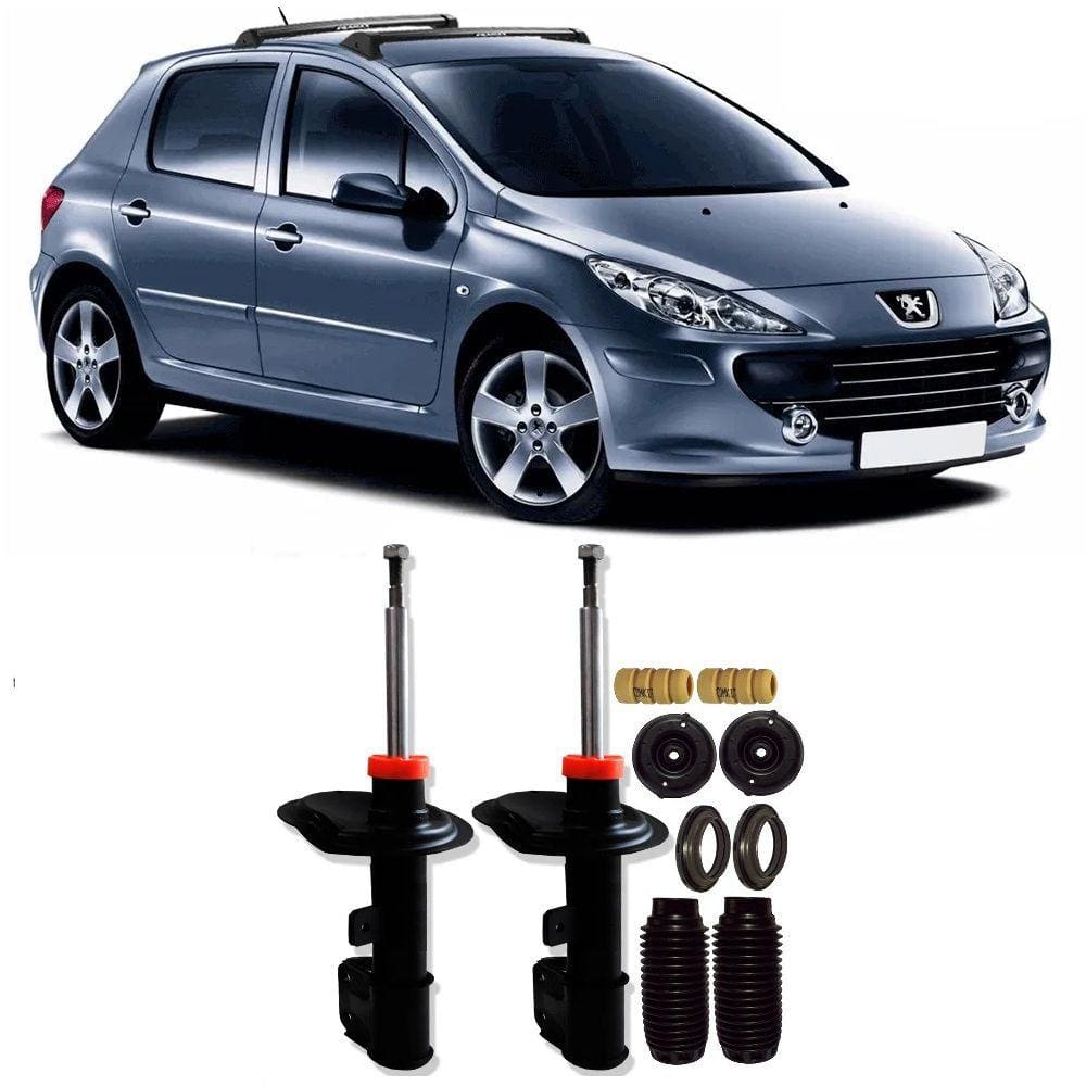 Amortecedor + Kit Batente Peugeot 307 Dianteiro 2002 Até 2012 O Par