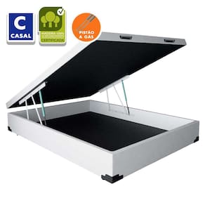 Cama Box Baú Casal 1AColchões Sintético Branco 41x138x188