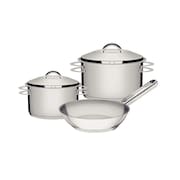 Jogo de Panelas Tramontina Aço Inox Fundo Triplo Solar 3 Peças