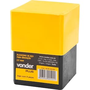 Algarismo De Aço Punção 8mm 0-9 Para Gravação - Vonder Plus