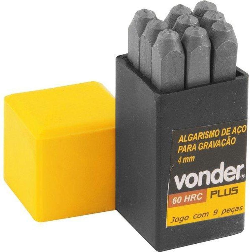 Algarismo De Aço Punção 4mm 0-9 Para Gravação - Vonder Plus
