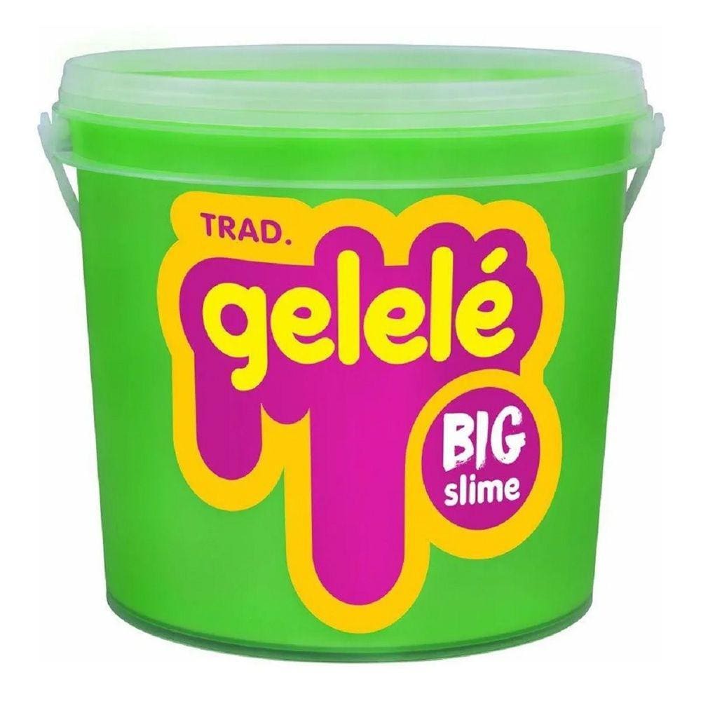 Slime Gelelé Big Slime Tradicional Verde Balde 1,5kg