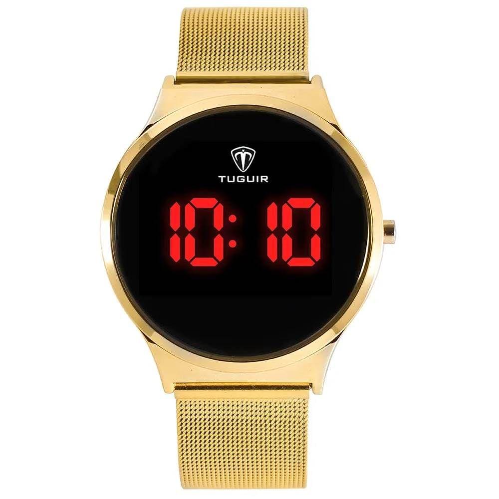 Relógio Tuguir Feminino Ref: Tg107 Tg30049 Digital LED Dourado