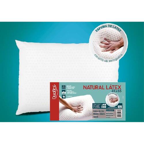 Travesseiro de Látex - Capa 100% algodão 45x65 cm - Duoflex Menor preço em Travesseiro de Látex - Capa 100% algodão 45x65 cm - Duoflex