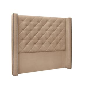 Cabeceira Vicenza Cama Box Queen 160 Cm Suede Bege