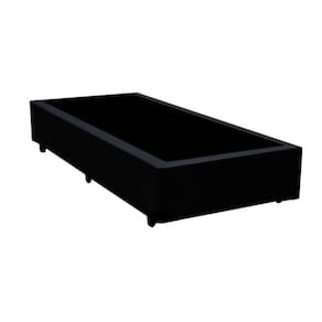 Base Box Blindado Solteirão AColchoes Sintético Preto 40x96x203