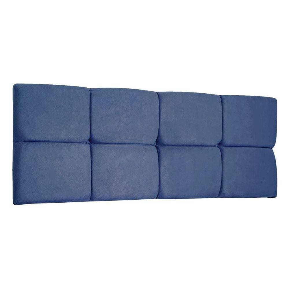 Cabeceira Painel Solteiro 0,90m Nina Suede - Pallazio Cor Azul Marinho