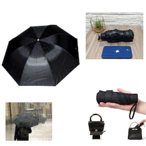Mini Guarda Chuva Sombrinha Compacto 7 Varetas Cabe no Bolso - Proteção UV Sol e Chuva