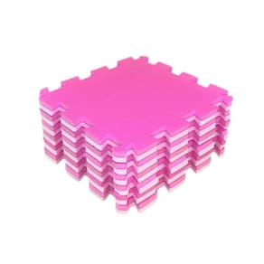 Kit 12 Tapetes Eva Bebe Infantil 50x50x2cm (20mm) - Tons Rosa