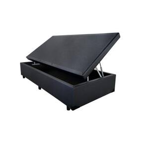 Base Box Baú Blindado Solteirão AColchoes Sintético Preto 41x96x203