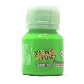 Tinta para pintar o rosto liquida verde limão fluor de 35 ml