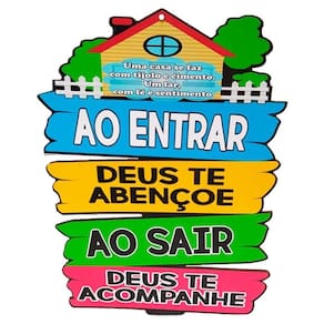 Placa Casa ativa De Parede Madeira Ao Entrar Deus Te Abençoe
