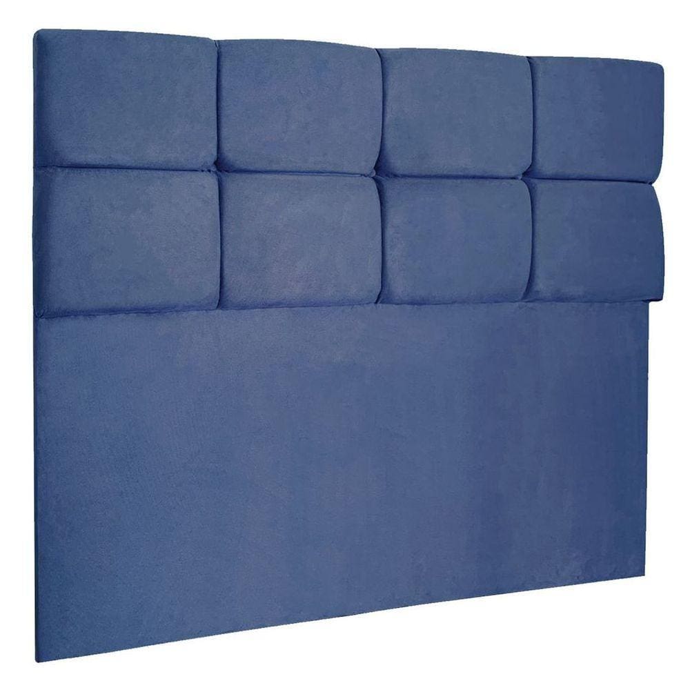 Cabeceira King 1,95m Nina Suede - Pallazio Cor Azul Marinho