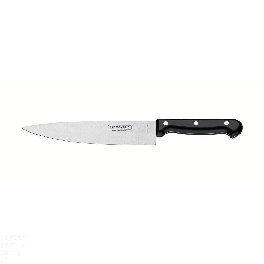 Faca Chef Tramontina Ultracorte com Lâmina em Aço Inox e Cabo de Polipropileno Preto 8" Tramontina