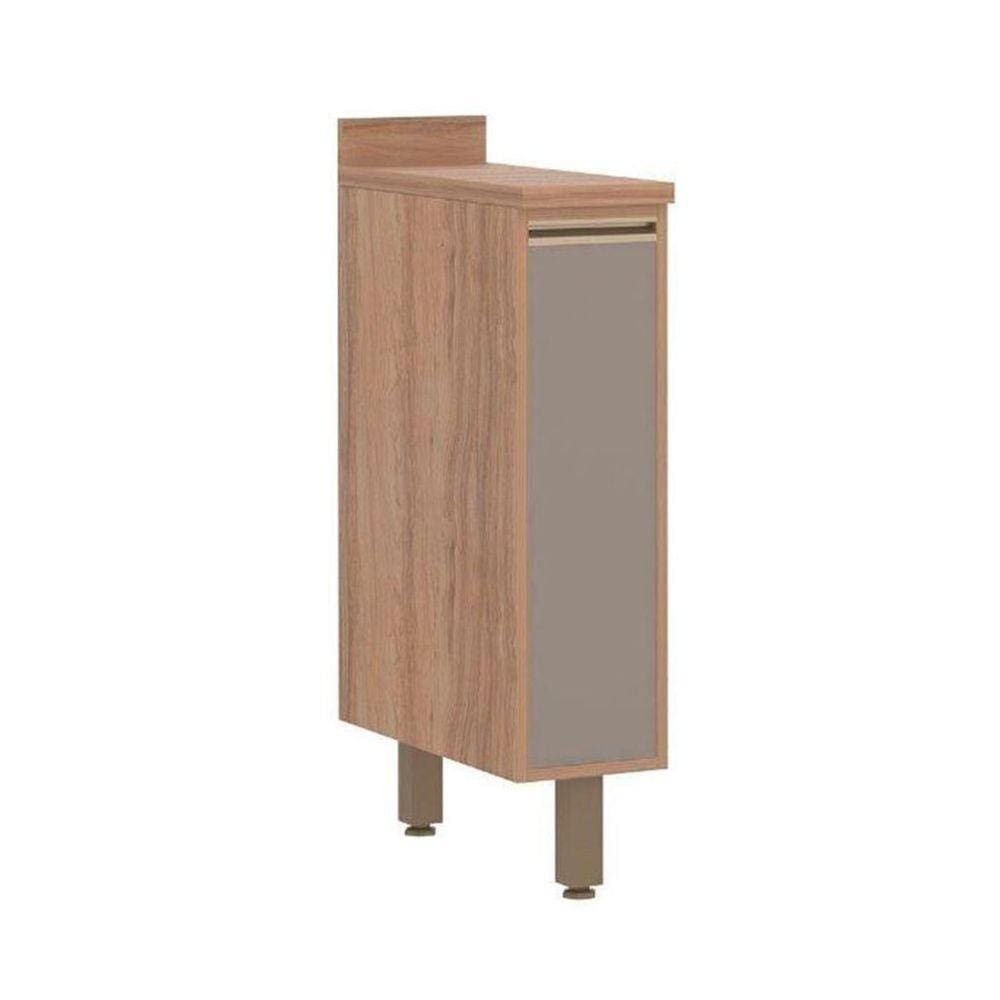 Balcão De Cozinha Yara 1 Porta Com Tampo Luciane Vanilla/Grafite