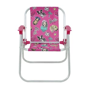 Cadeira Infantil em Alumínio Barbie Rosa Dobrável