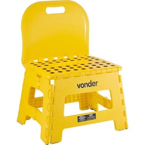 Banqueta Plástica Dobrável Amarela Altura 220mm Vonder