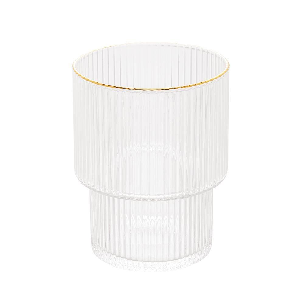 Copo Baixo 2pç Cristal 200ml c/ Borda Dourada Lines - Wolff