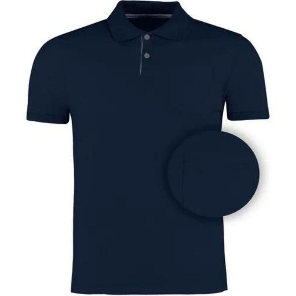 Polo Ogochi Essencial Slim Piquet com Bolso Azul Marinho