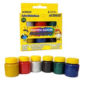 Tempera Guache Fantasia Gliter 6 Cores - 020010000