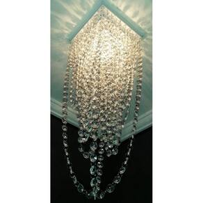 Lustre Plafon Cristal Acrílico 55 Cm Altura - Véu De Noiva