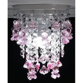 Lustre Plafon Cristal Acrílico Ursos Decoração Quarto Menina