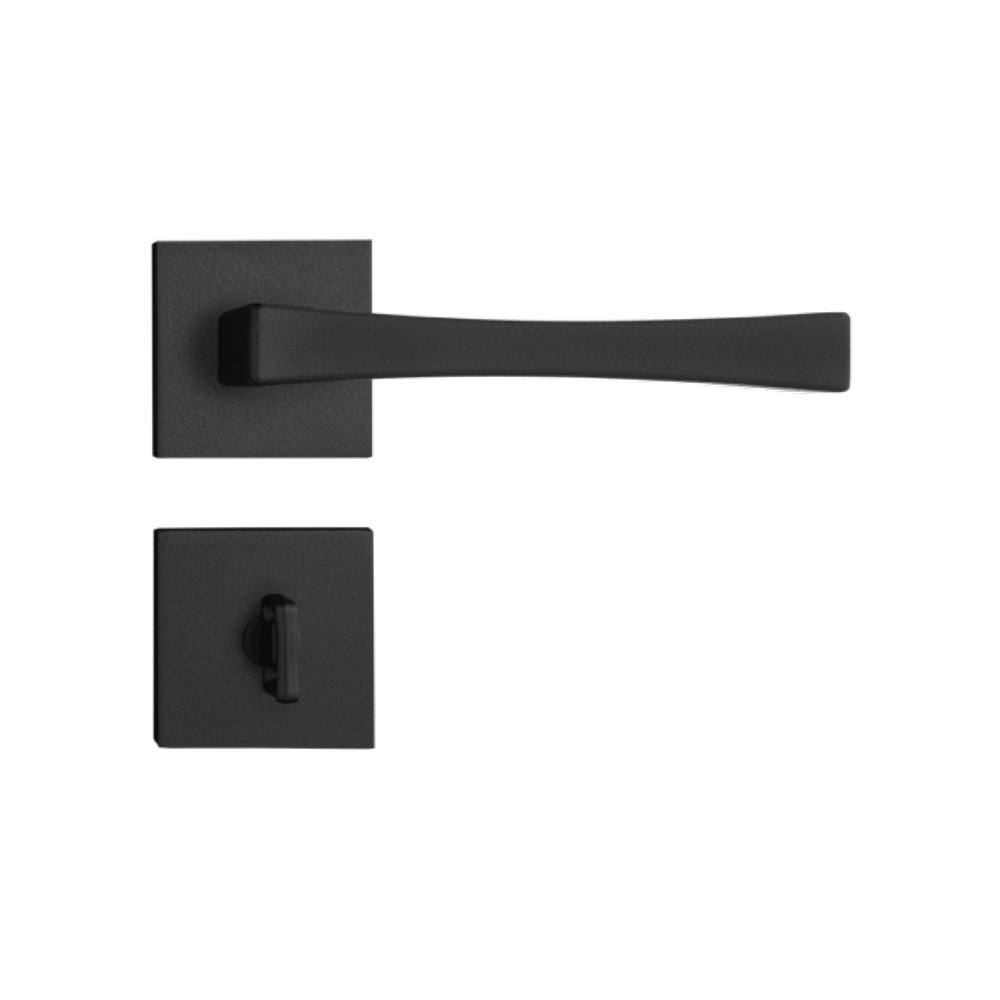 Fechadura Pado Banheiro Vivaldi Preto Textura 55mm