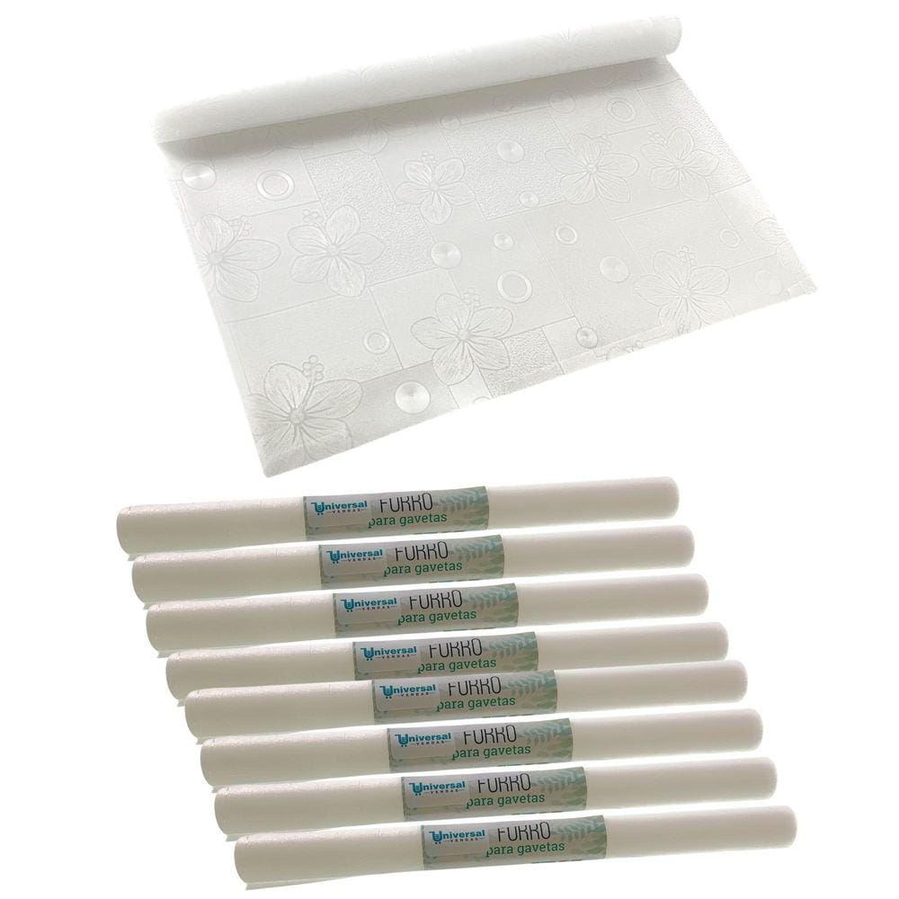 Forro Para Armário Organizador Gavetas Closet Pia Prateleira Cozinha Transparente 9,6 Metros