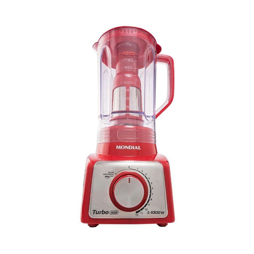 Liquidificador Turbo Mondial 127v 1000w Vermelho/inox - L-1000 Ri