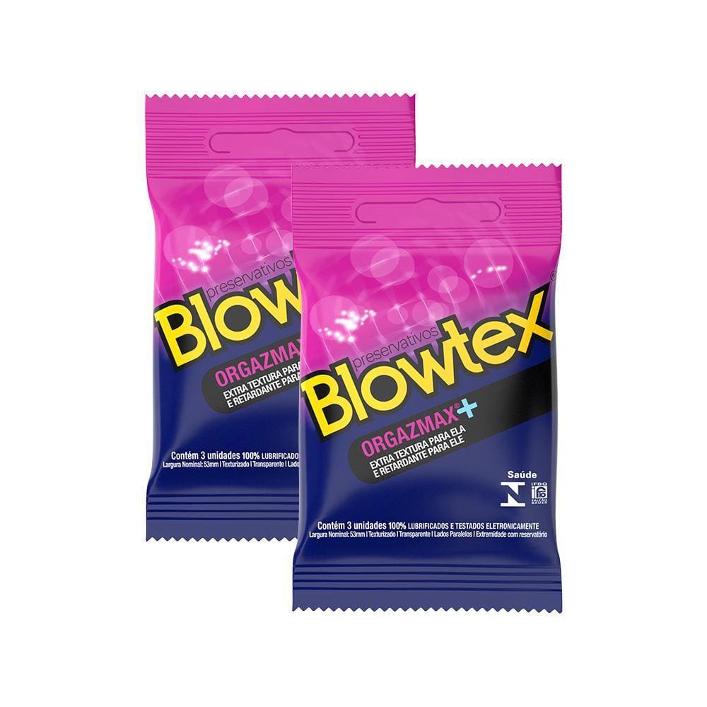 Kit 2 Pacotes Preservativo Blowtex Orgazmax C/ 3 Unidades Cada