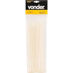 Abraçadeira De Nylon 200x3,6mm Branca C/ 1000 Peças Vonder