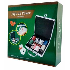 Maleta de poker 500 fichas baralho dados kit completo jogador