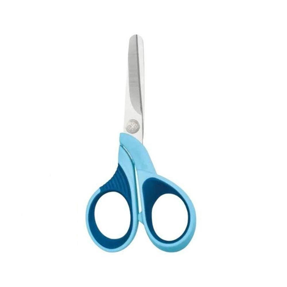 Tesoura 11Cm De Aço Inox Mundial Escolar Super Edge Azul
