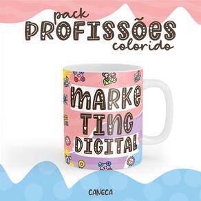 Caneca Cerâmica Color Profissão Marketing Digital